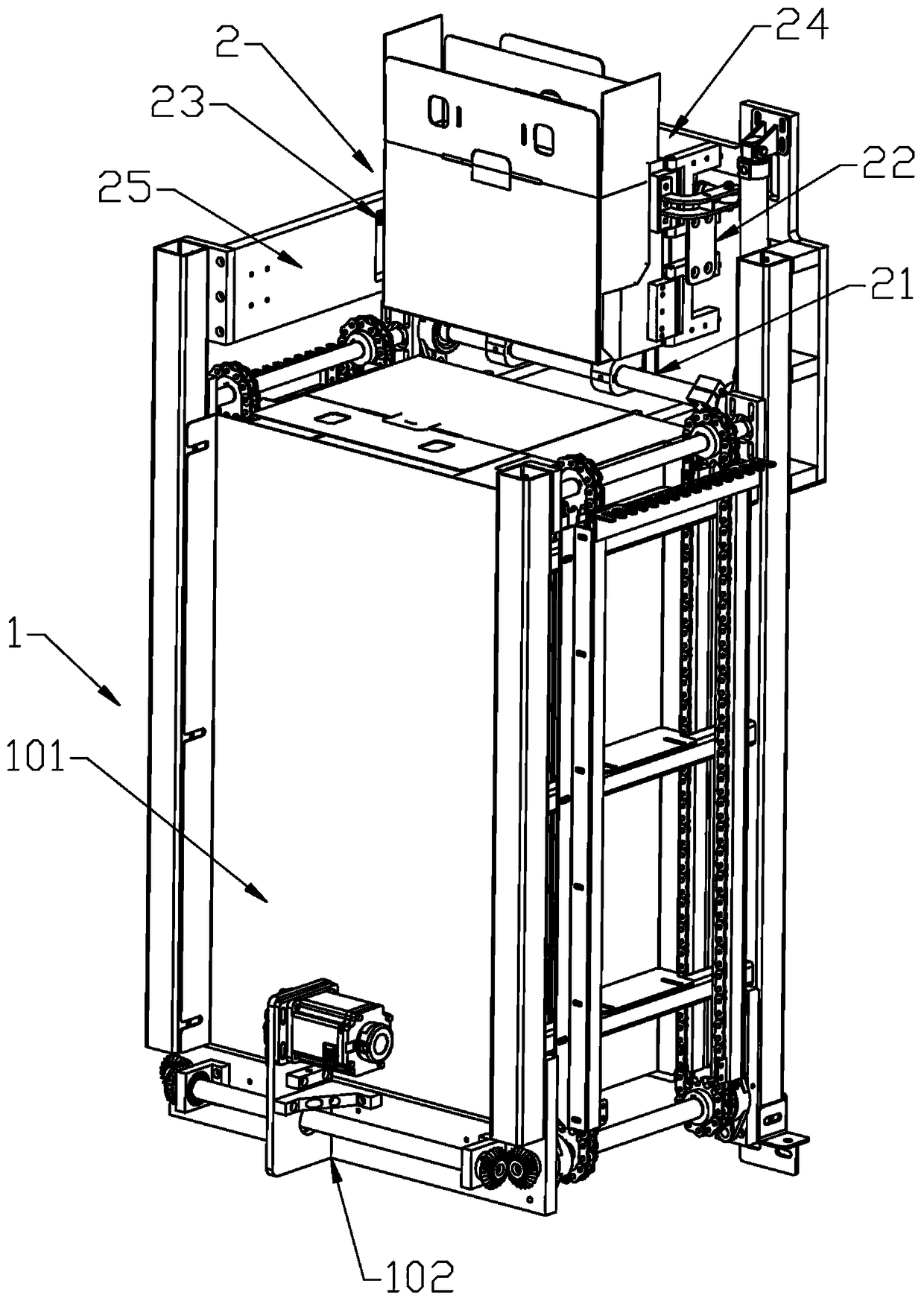 Box storing and opening machine