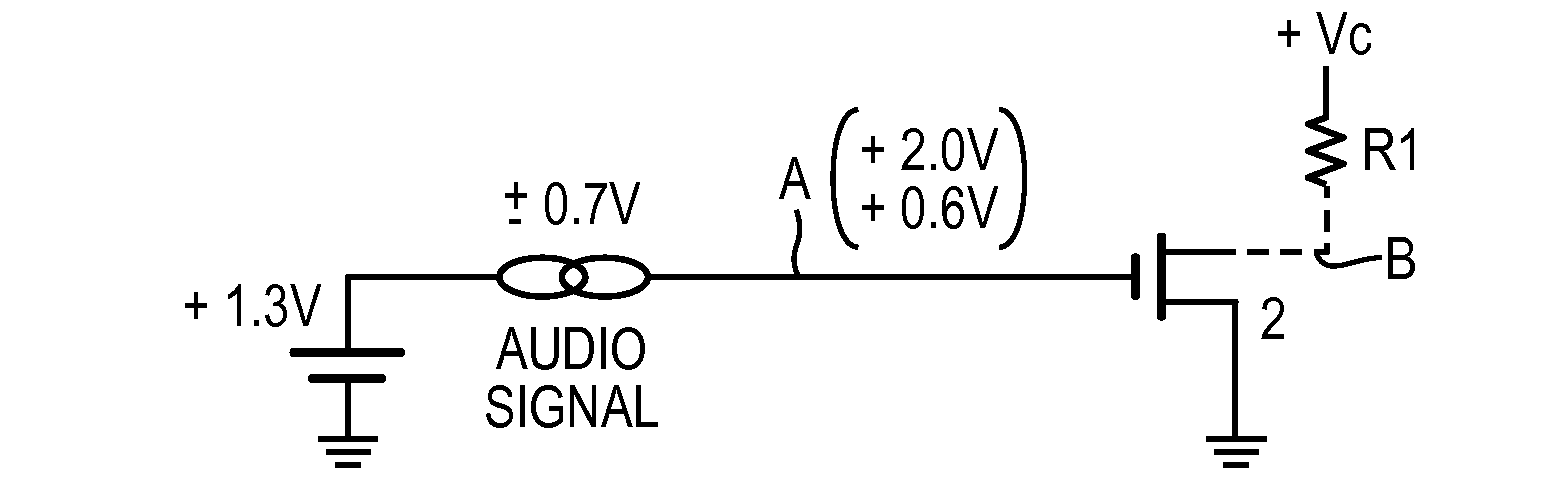 Audio filter using a diode connected mosfet