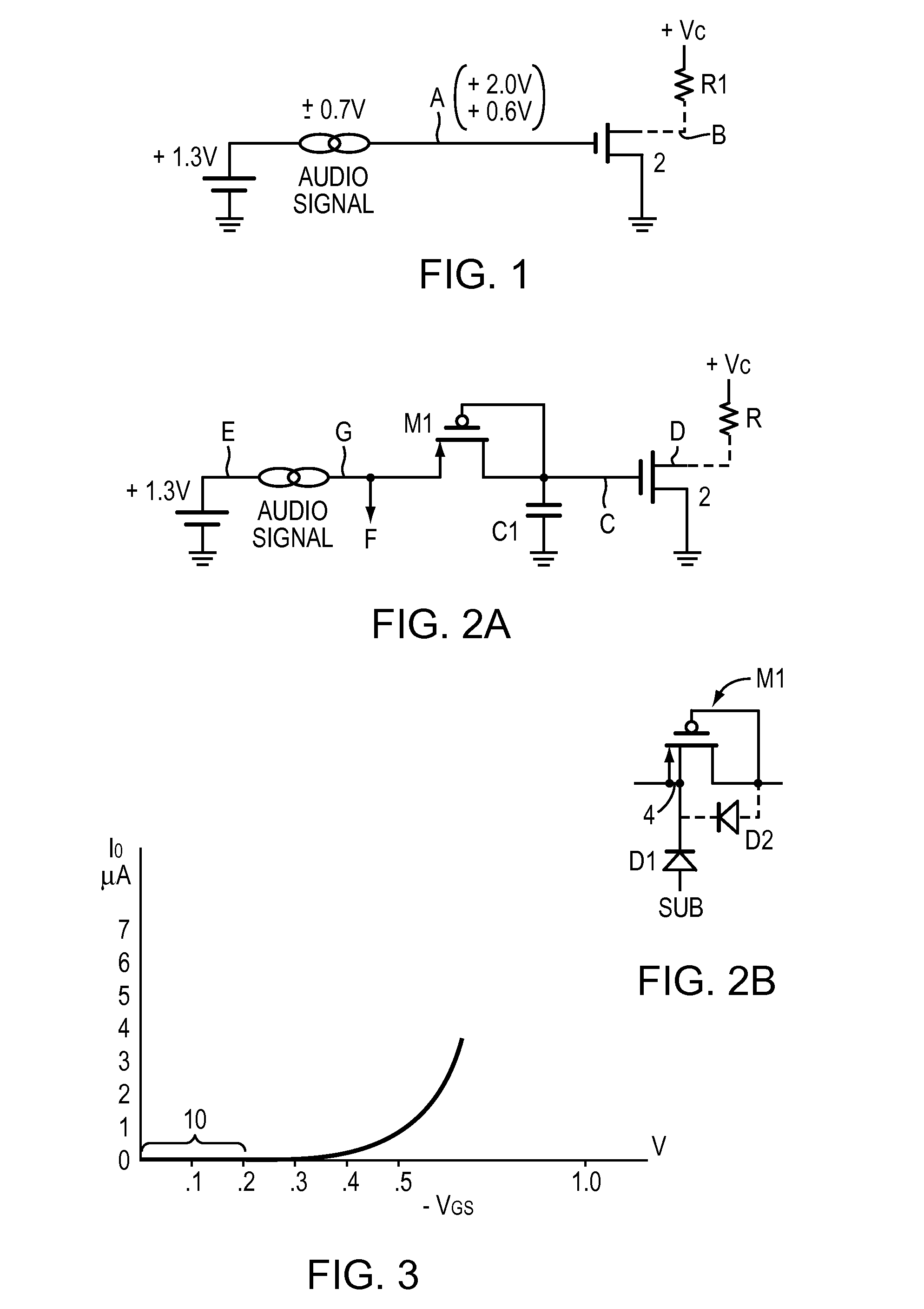 Audio filter using a diode connected mosfet