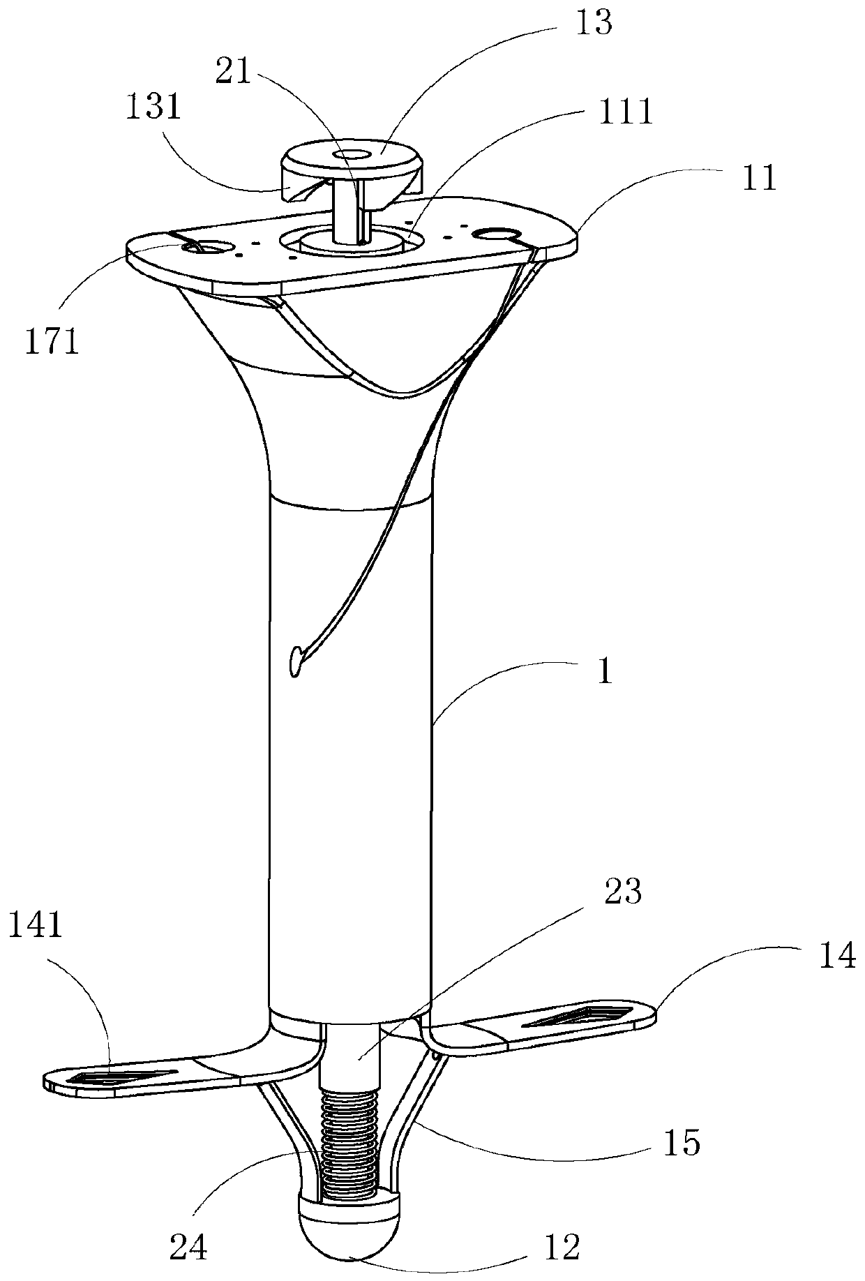 Suture type minimally invasive fascia stitching instrument having double anti-slip mechanism