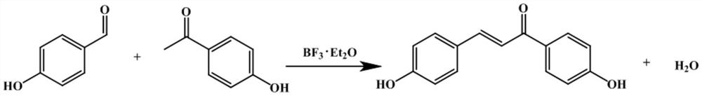 A method for efficiently synthesizing 1,3-bis(4-hydroxyphenyl)-2-propen-1-one