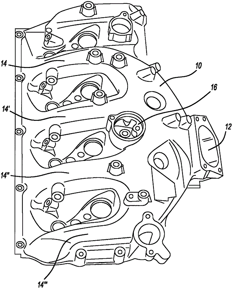 Internal charge air feed from rocker cover integrated intake runners