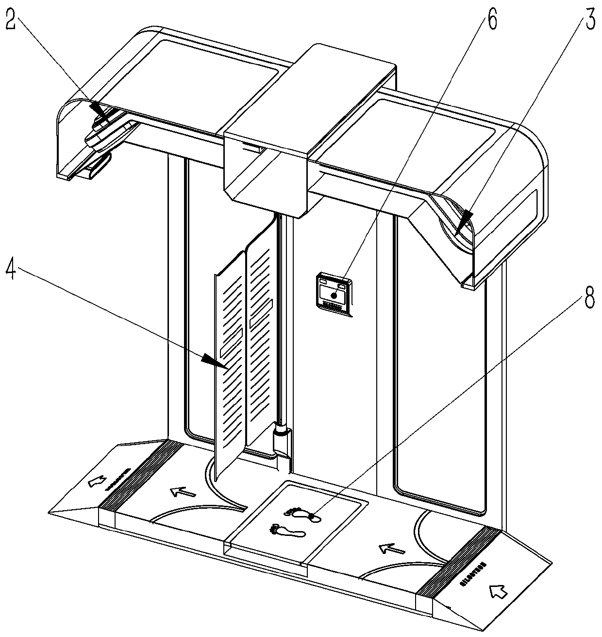 Covert channel type terahertz security check system