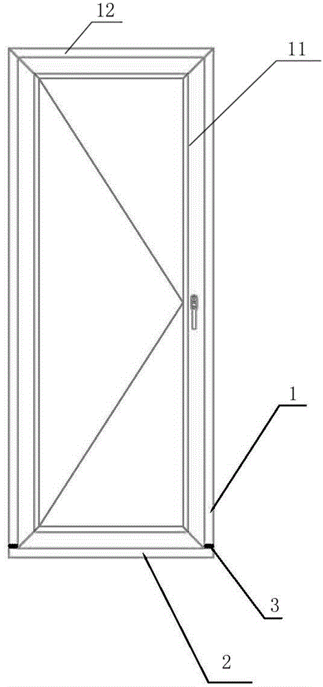 Aluminium alloy outer frame framing structure for threshold-free door window