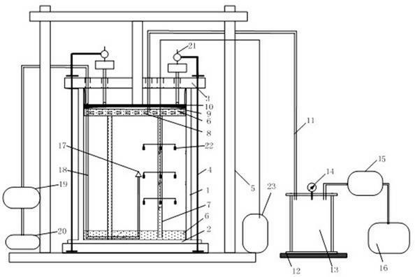 Indoor model testing device and testing method employing air-pressure splitting vacuum preloading method