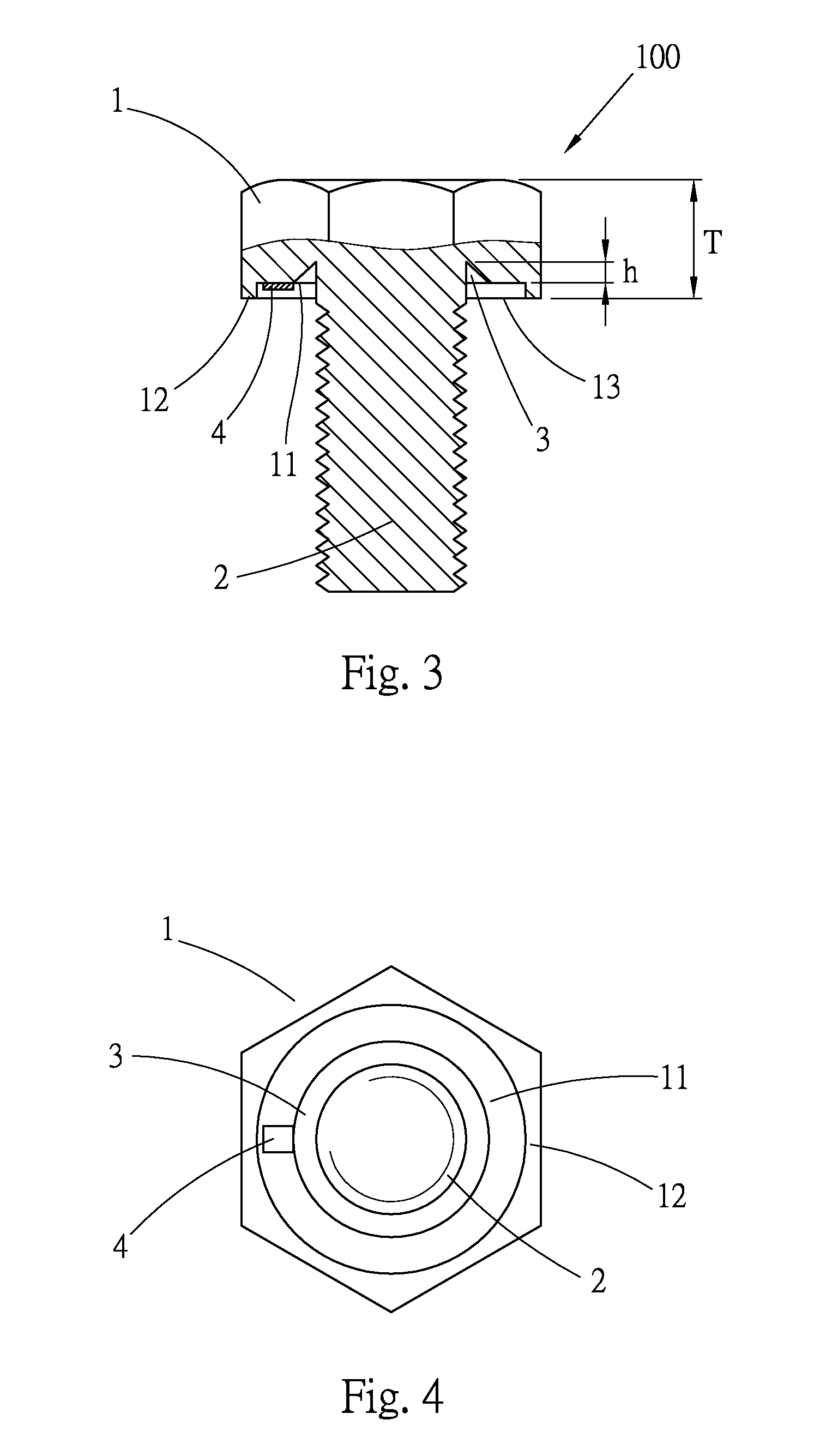 Threaded member capable of detecting tightening force