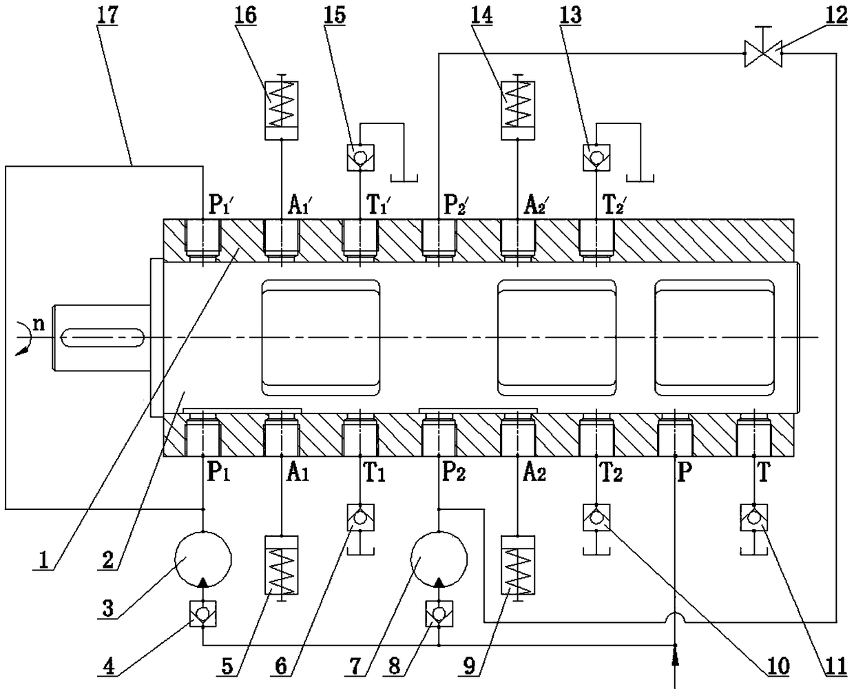 A reversing rotary valve for controlling hydraulic double-return and double-feeding of cold-rolled pipe mill