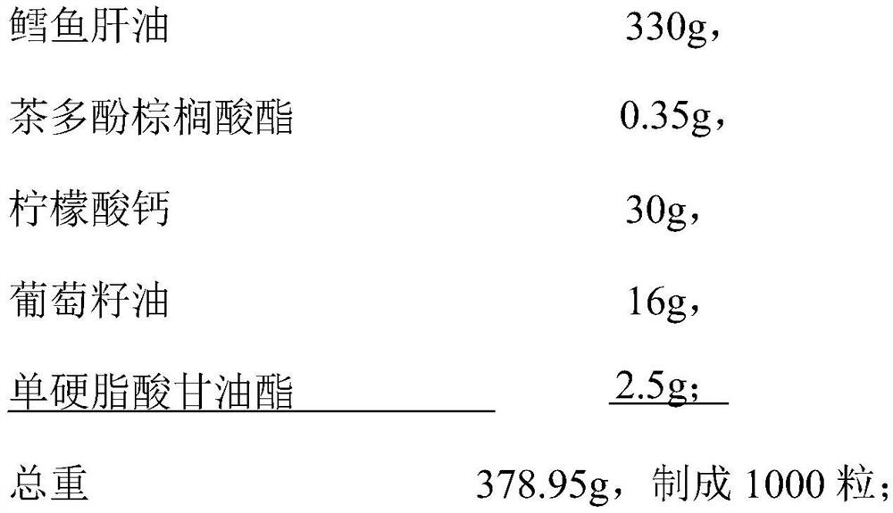 Immunity-enhancing cod-liver oil soft capsule and preparation method thereof
