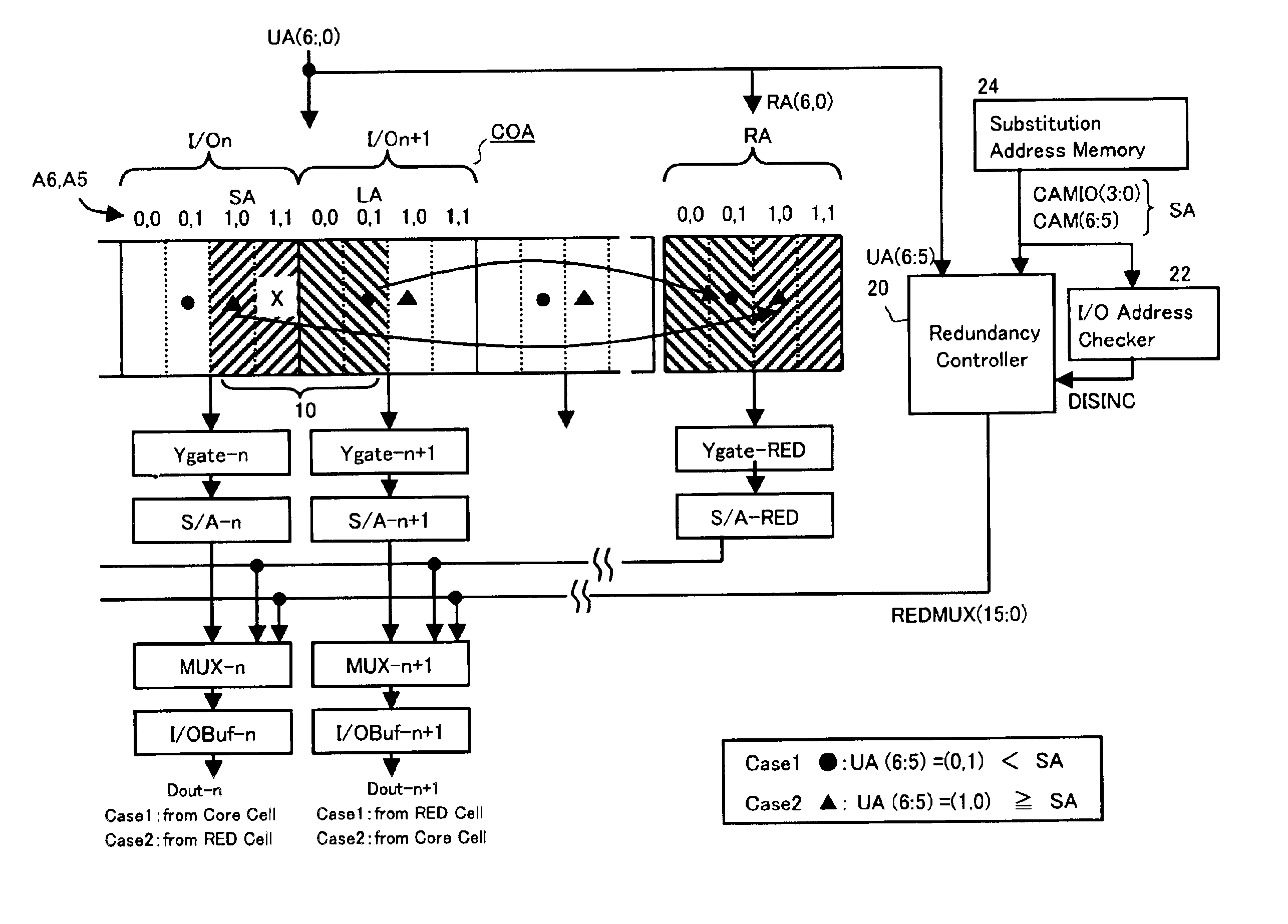 Semiconductor memory enabling correct substitution of redundant cell array