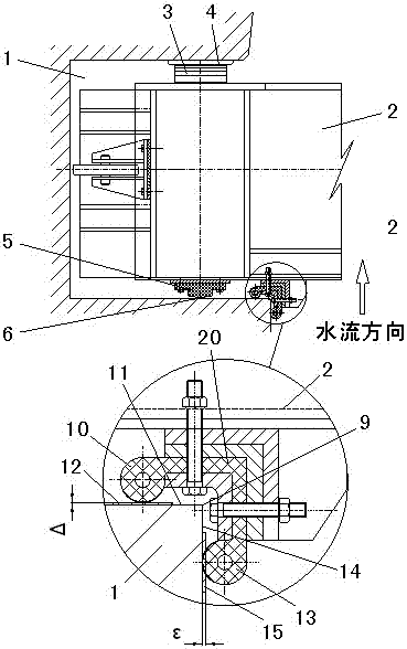 Improving method and device for two-way plane gate water sealing device