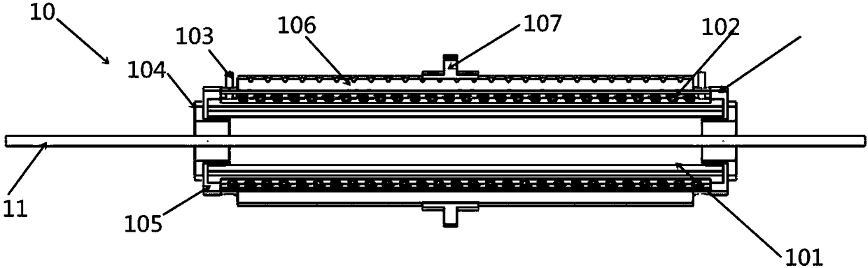 Processing device for wire diamond-like coating