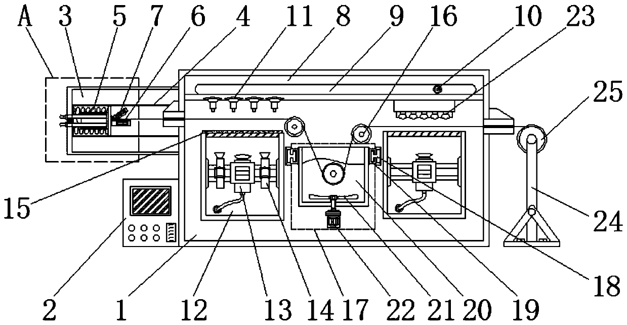 Measuring device for non-woven fabric processing