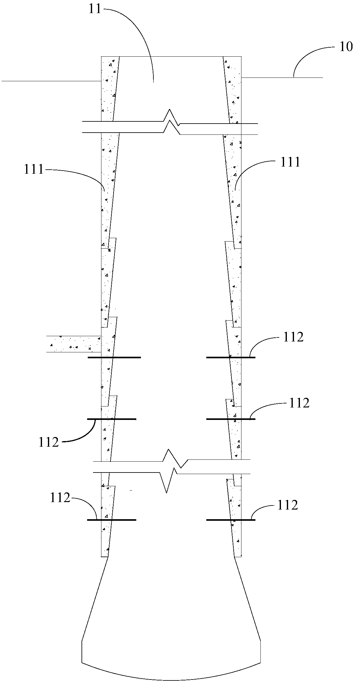 Construction method of excavated pile with pile top elevation below natural ground