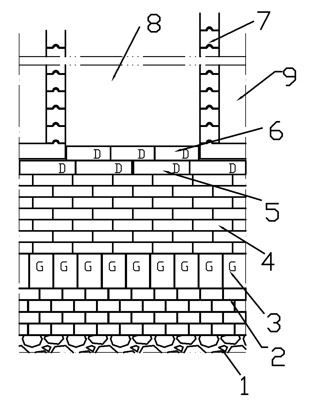 Hearth refractory material structure of carbon roasting furnace