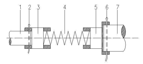 Flexible connection device for multifunctional limiting stopper