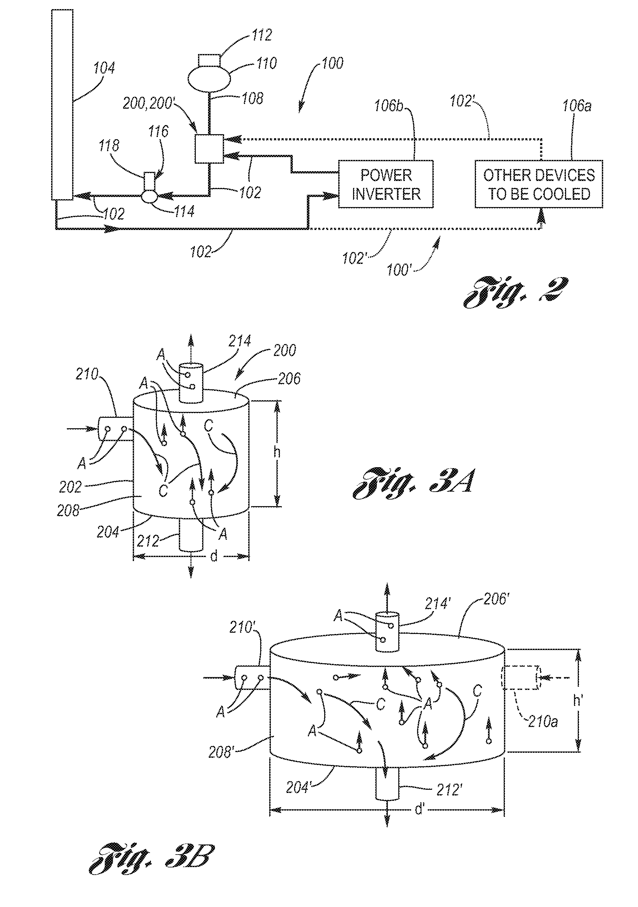 Air separator for low flow rate cooling systems