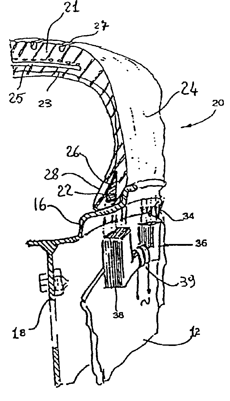 Method for generating an electric current within a tire