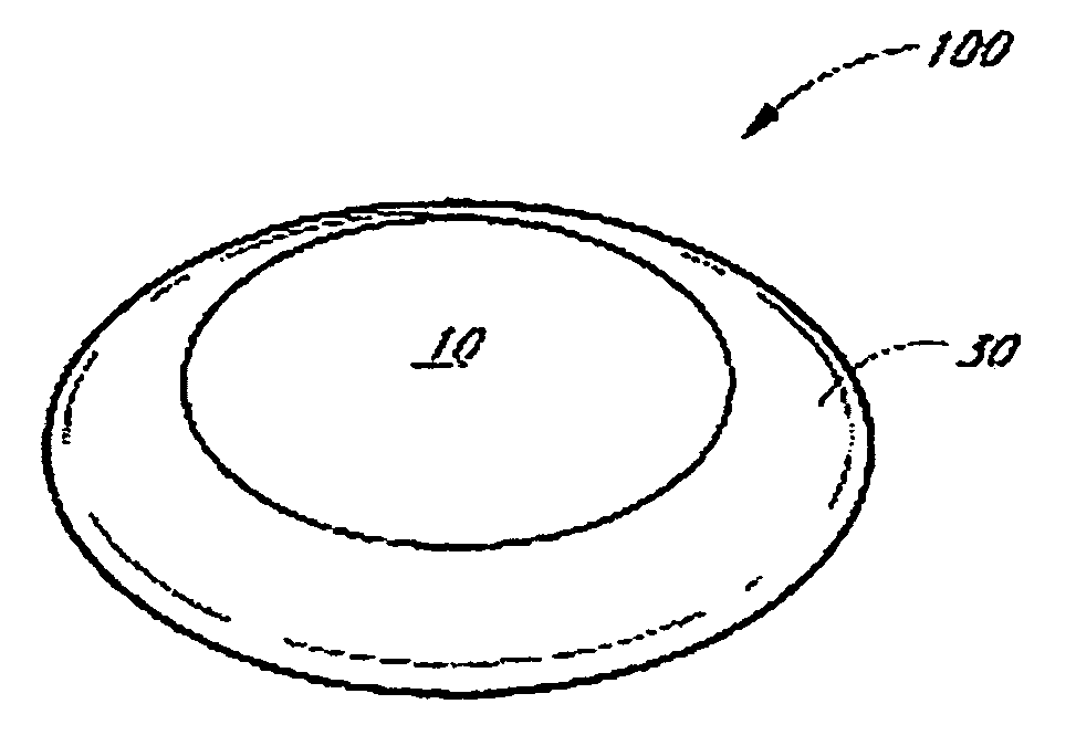 Hybrid contact lens with improved resistance to flexure and method for designing the same