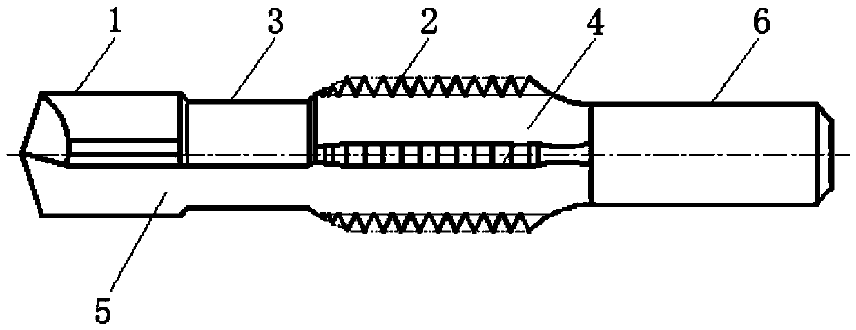 Drilling and tapping combined tool for threaded through hole