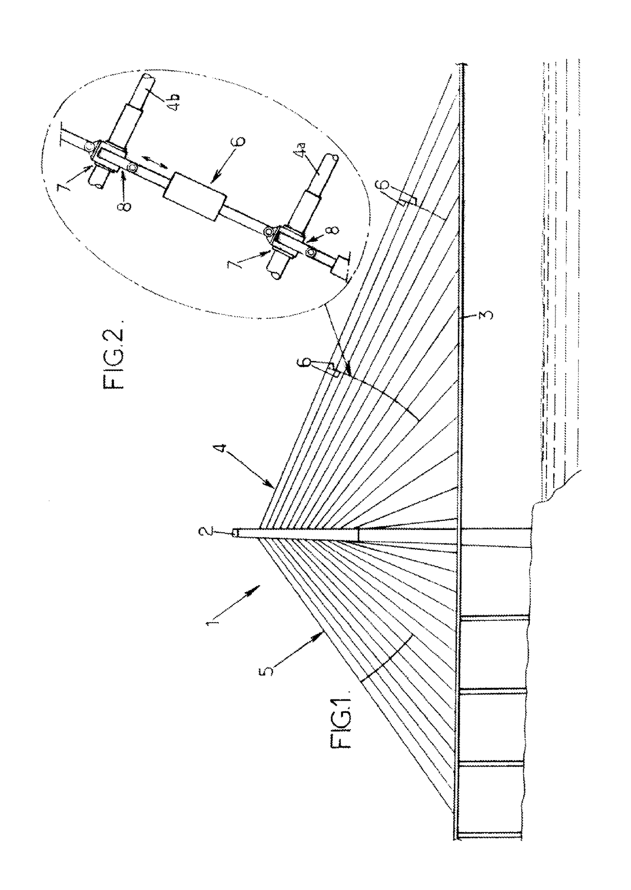 Method of damping the vibrations of stay cables and associated system