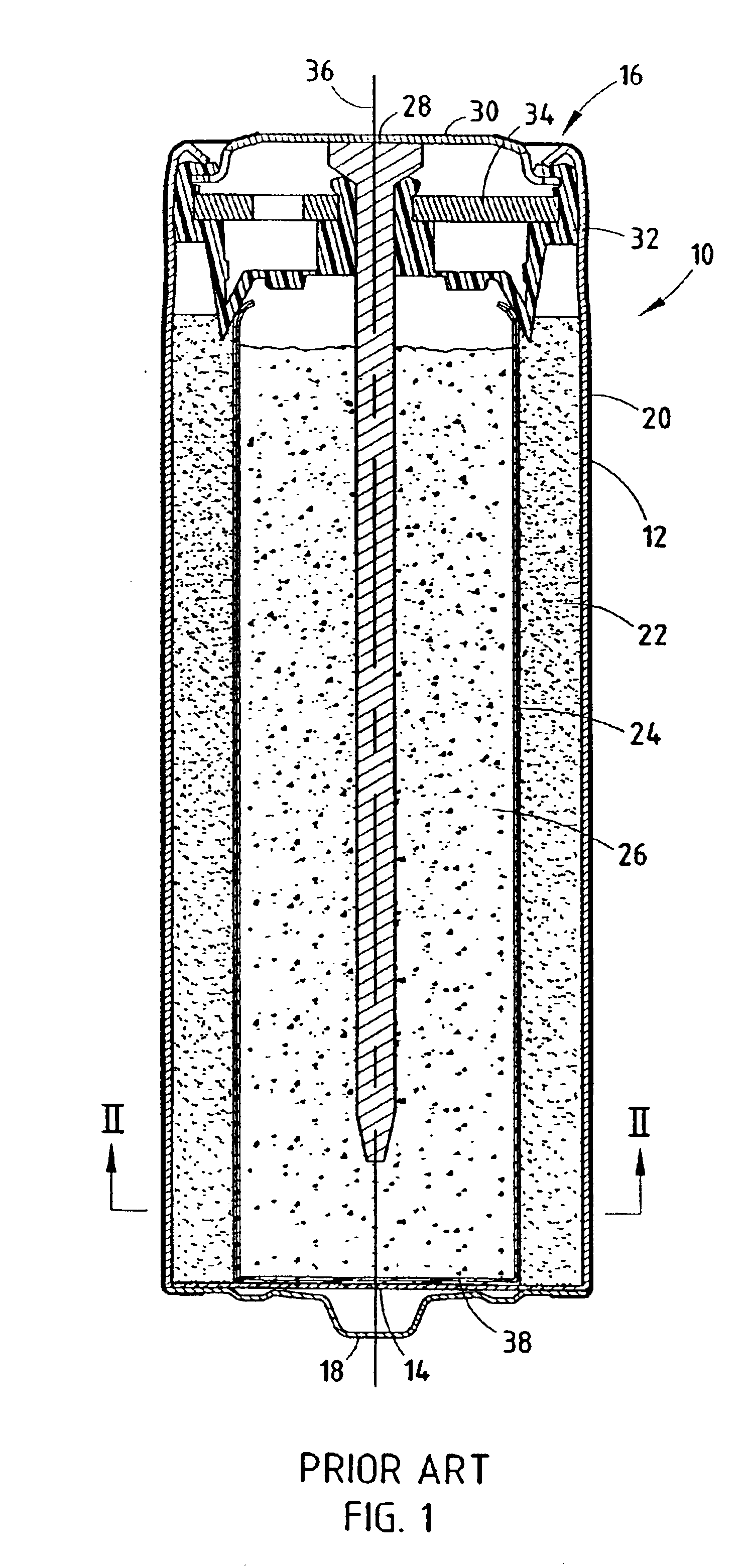Battery with high electrode interfacial surface area