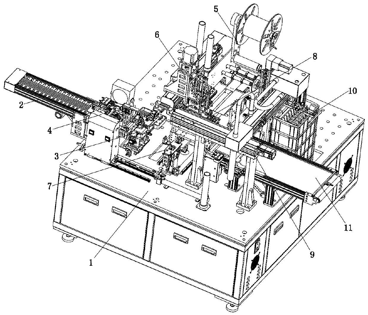 Automatic strapping and packing machine and strapping and packing technology thereof