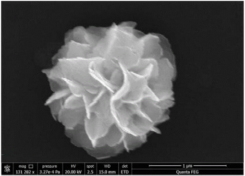 Preparing method for flower-shaped BiOI microspheres