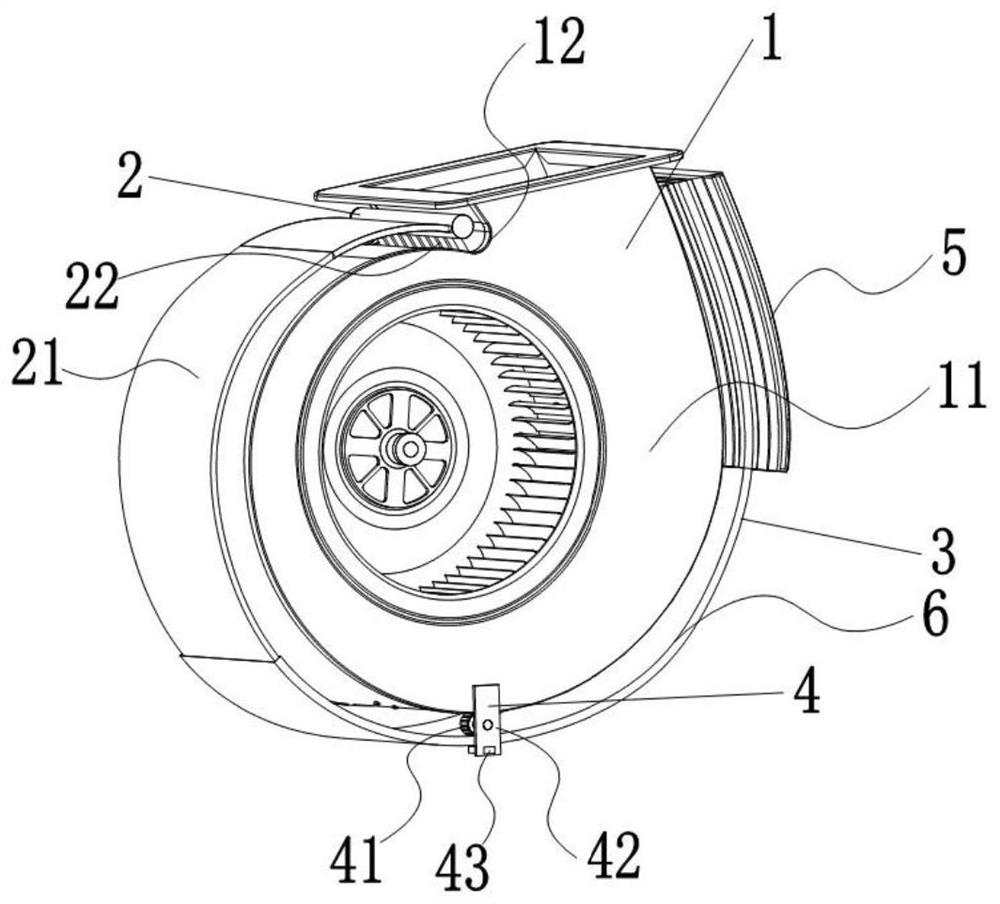 Noise reduction structure of fan and range hood