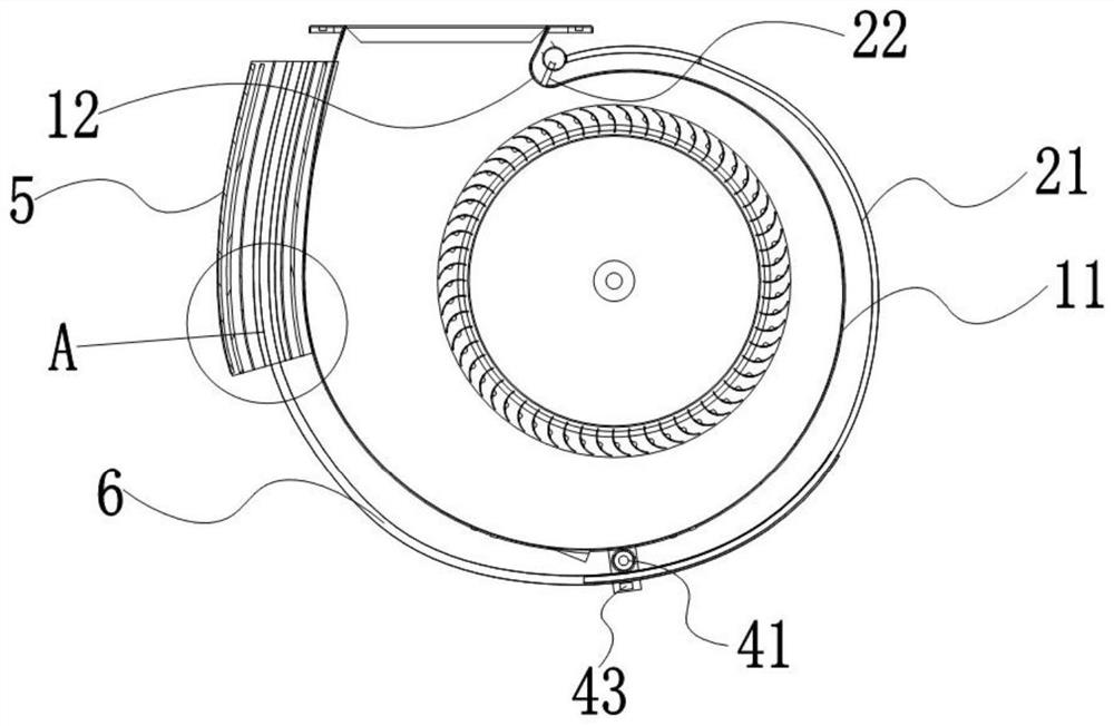 Noise reduction structure of fan and range hood