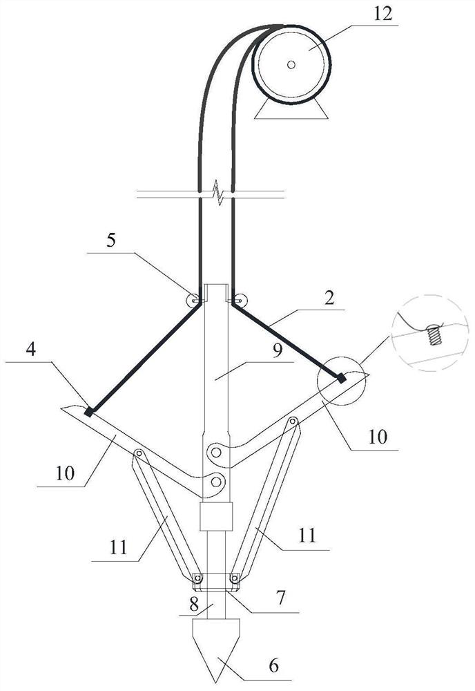 A mechanical recovery device and application method of an umbrella anchor