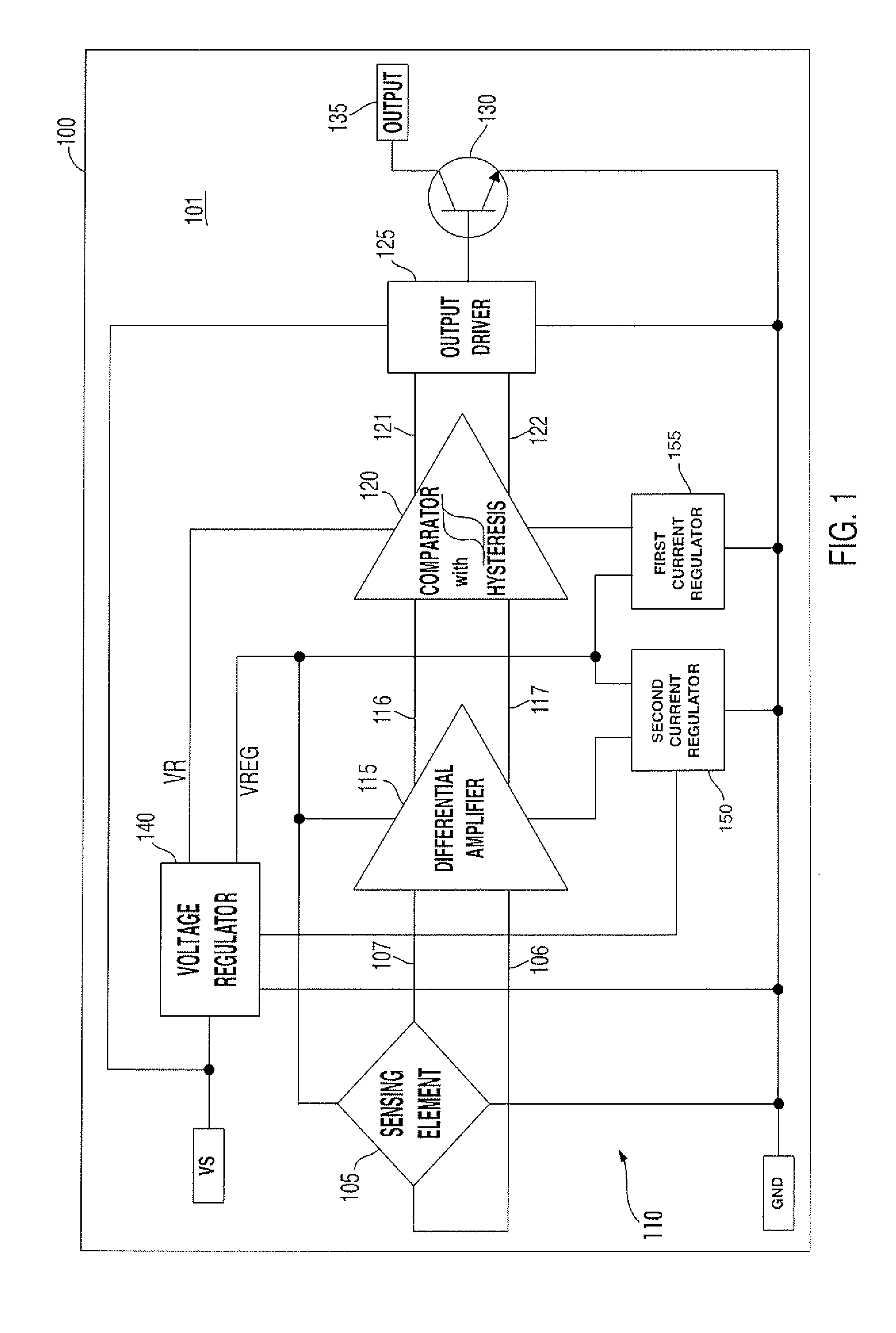 Comparator circuit having latching behavior and digital output sensors therefrom