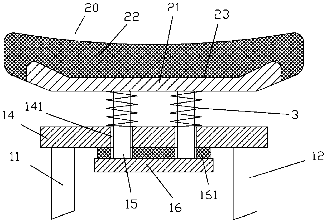 Walking aid axillary crutch with axillary buffer structure