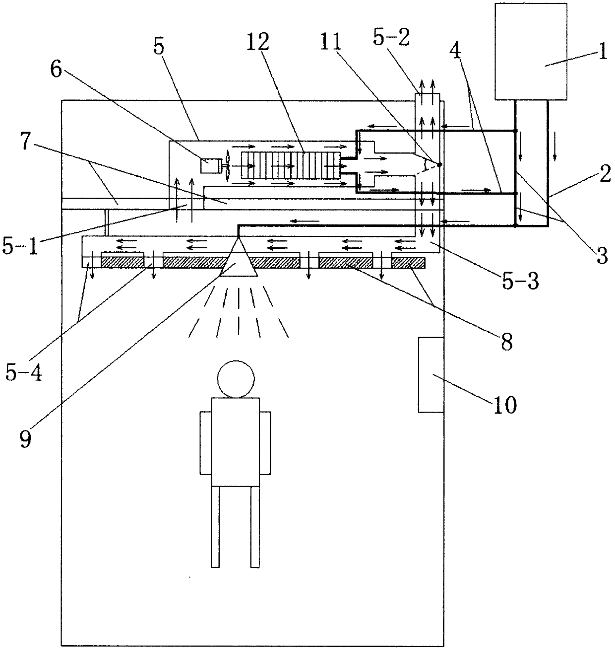 Shower system with external heat-supplying system
