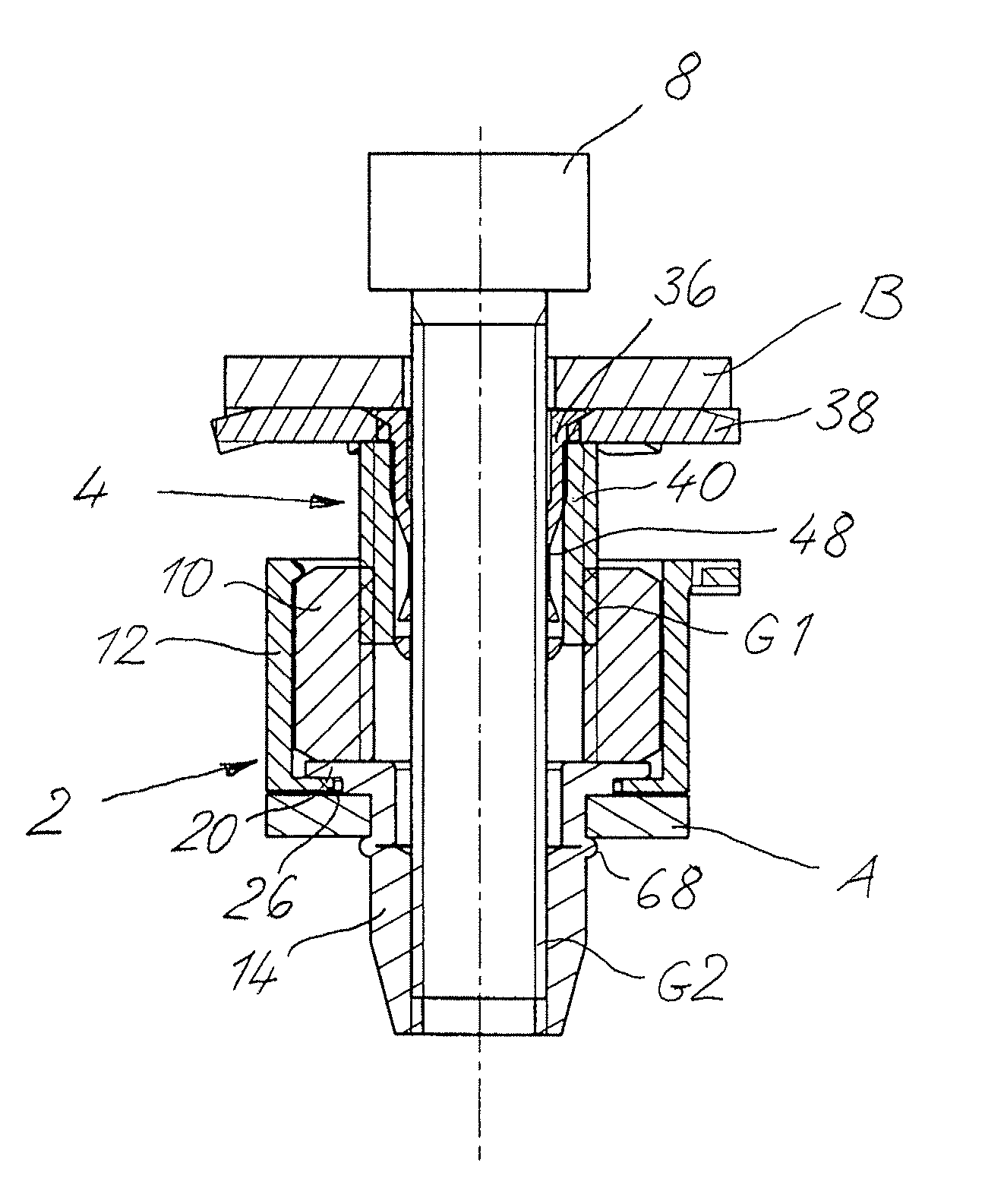 Fastening device with tolerance compensation