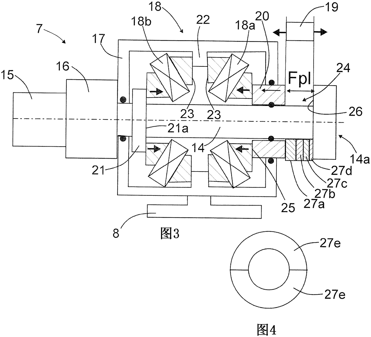 Rotation unit and method of adjusting bearing clearance