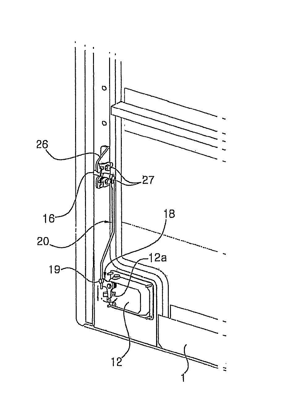Door locking device and construction machine including same