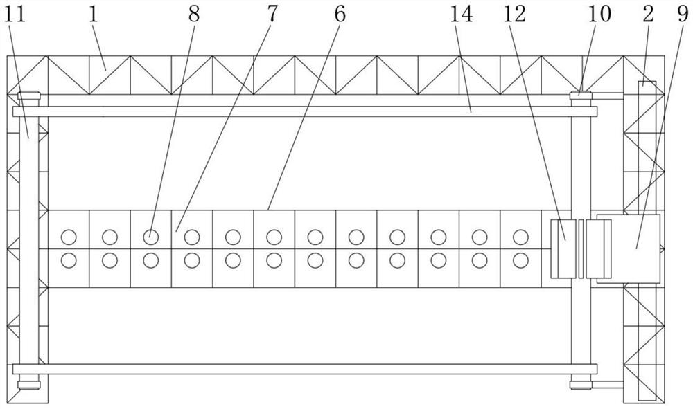 Combined truss for holographic projection curtain wall