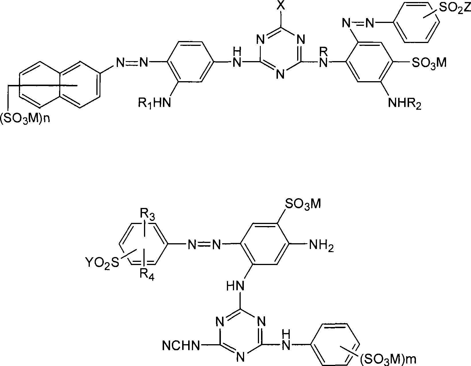 Yellow reactive dye composition and use thereof