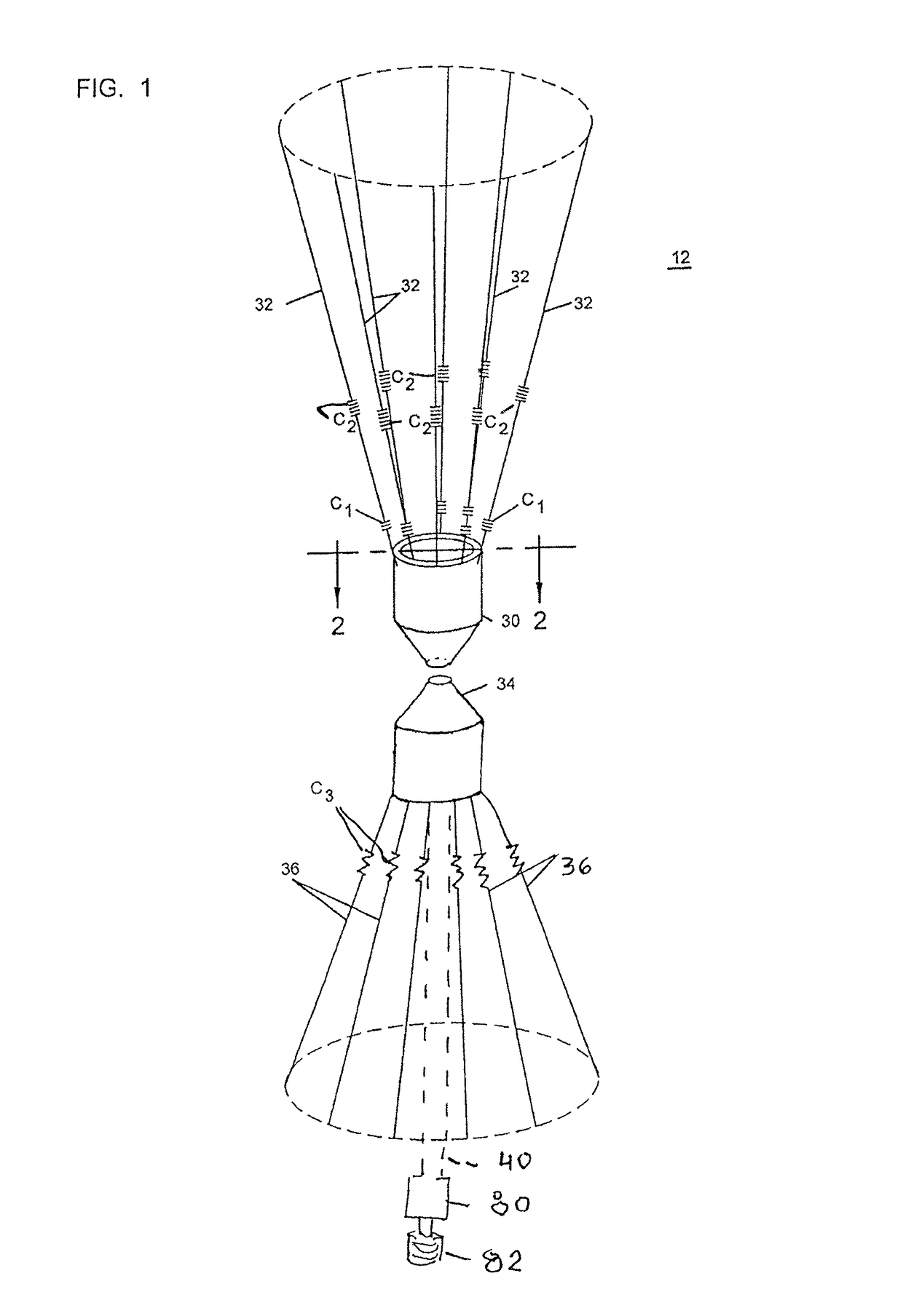 Biconical antenna assembly with balun feed