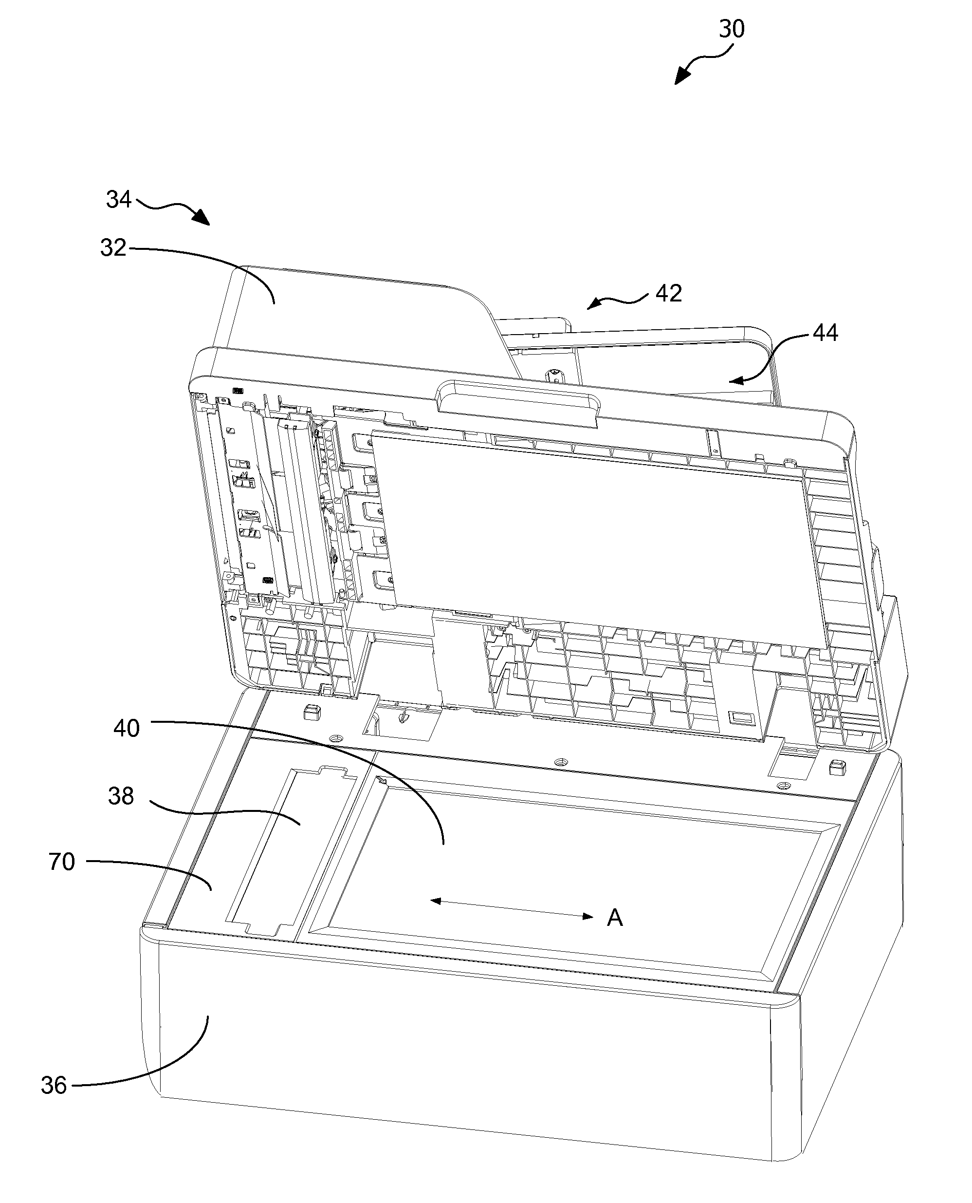 Raisable Scan Head for an Imaging Apparatus