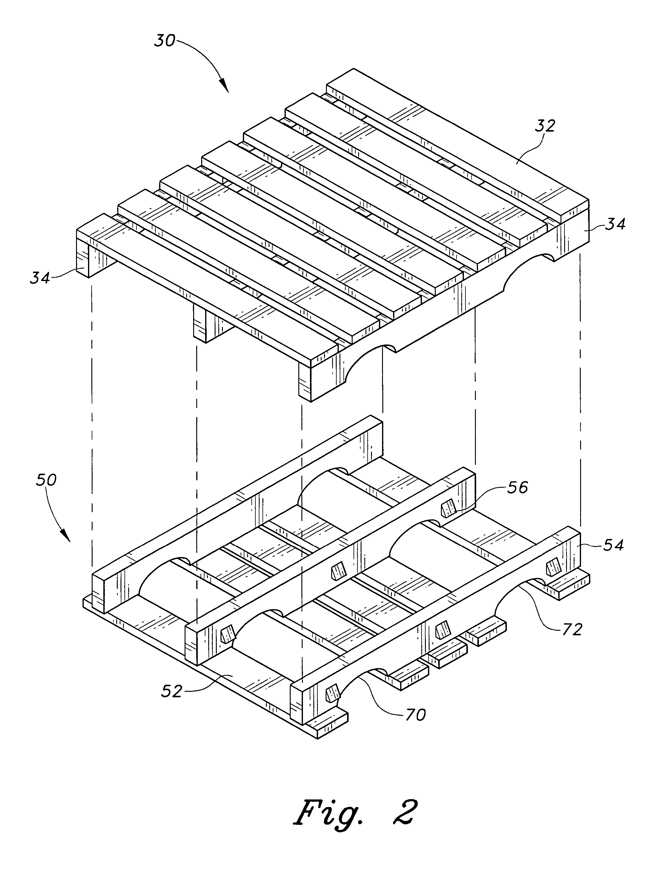 Pallet constructed of rubber composite