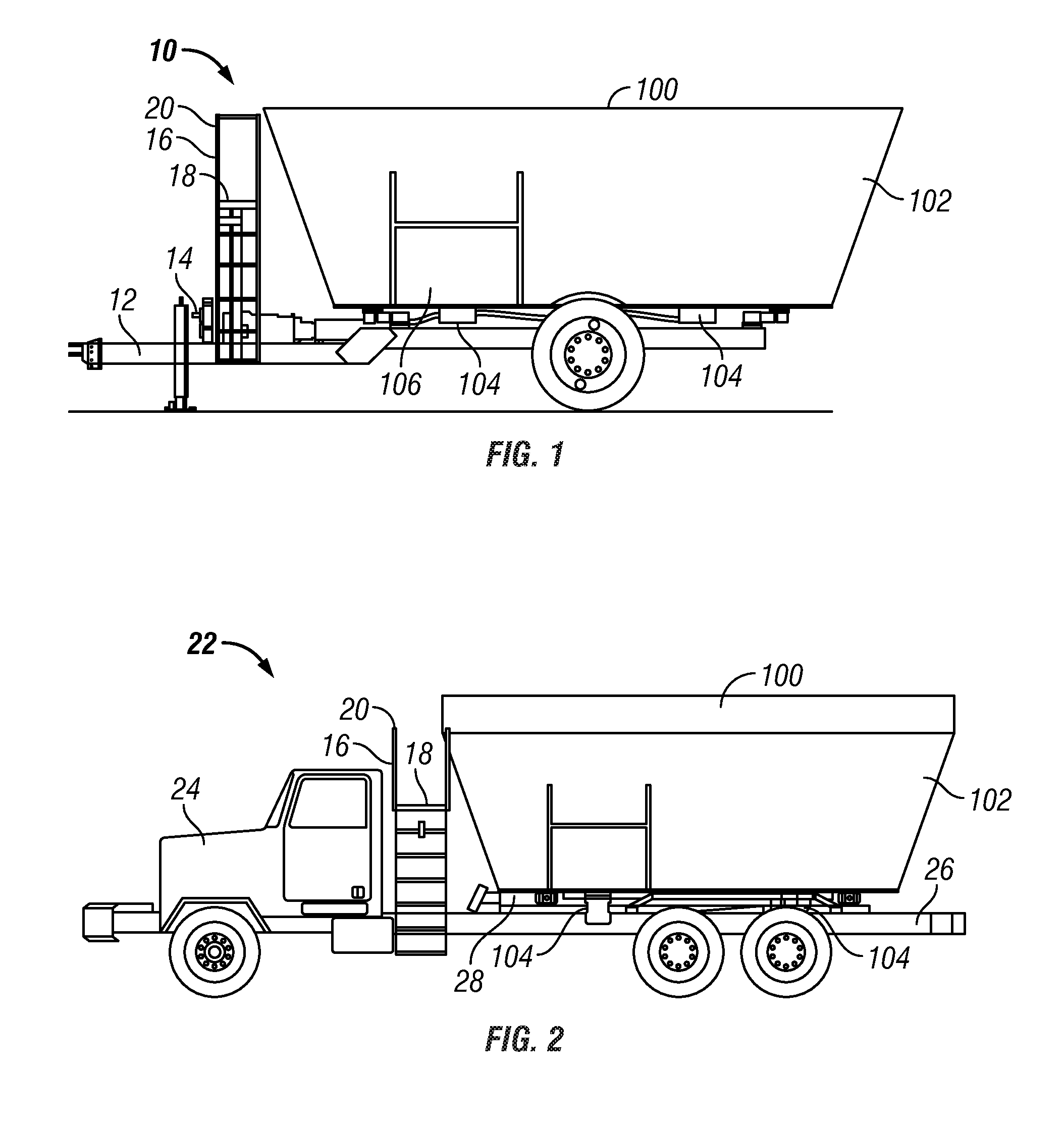 Material mixer with multi-flighted auger