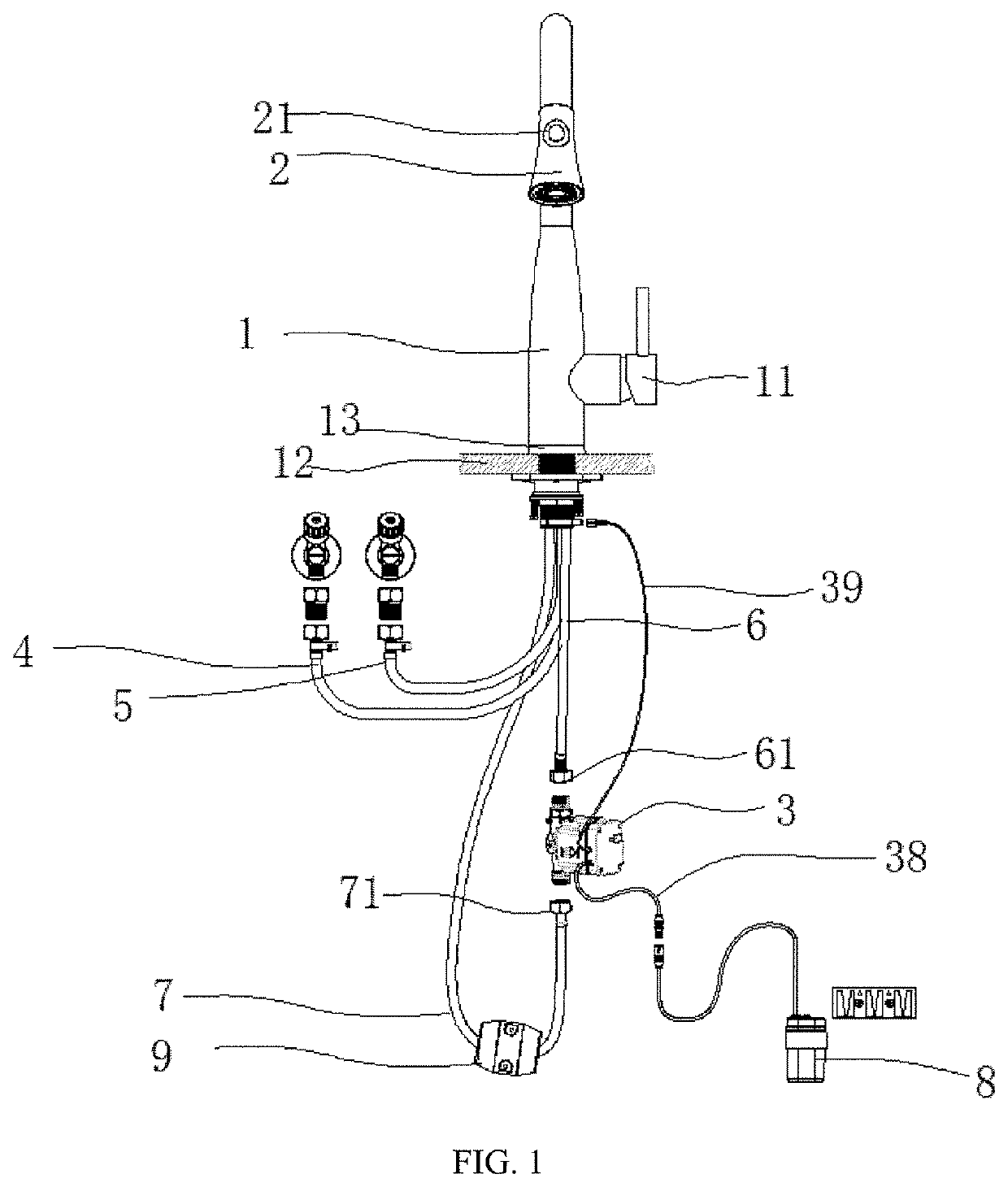 Touch-sensitive faucet and method for controlling same