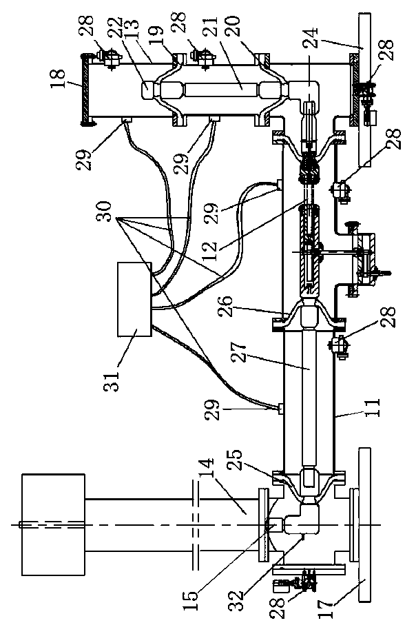 Test device used for measuring partial discharge signal attenuation in ultrasonic method