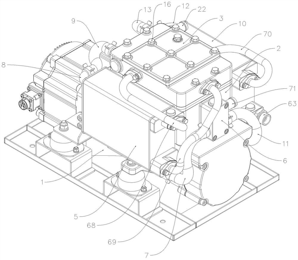 Oil-free piston air compressor for new energy vehicles with cooling system