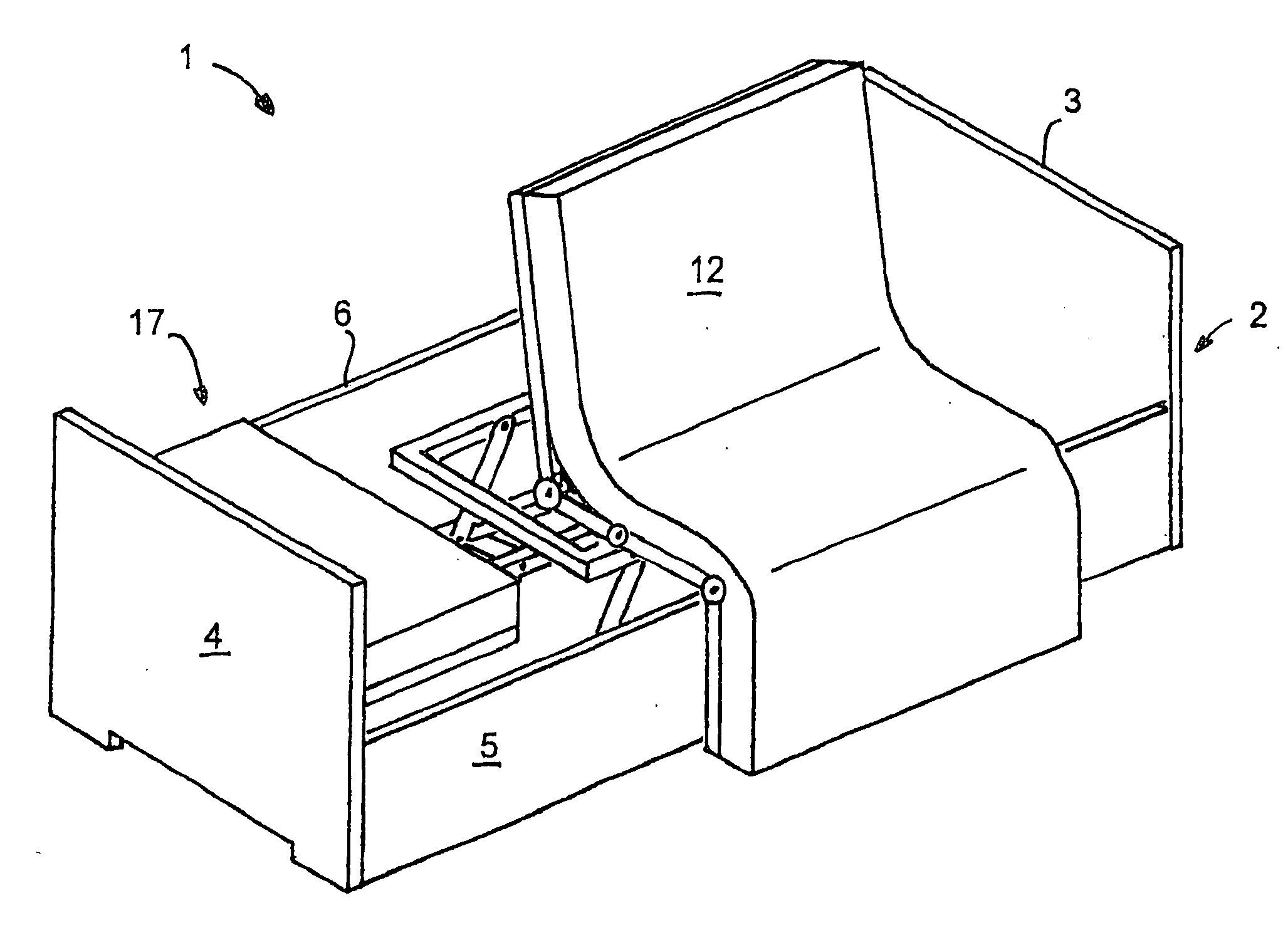 Rotary bed comprising an improved rotary hinge