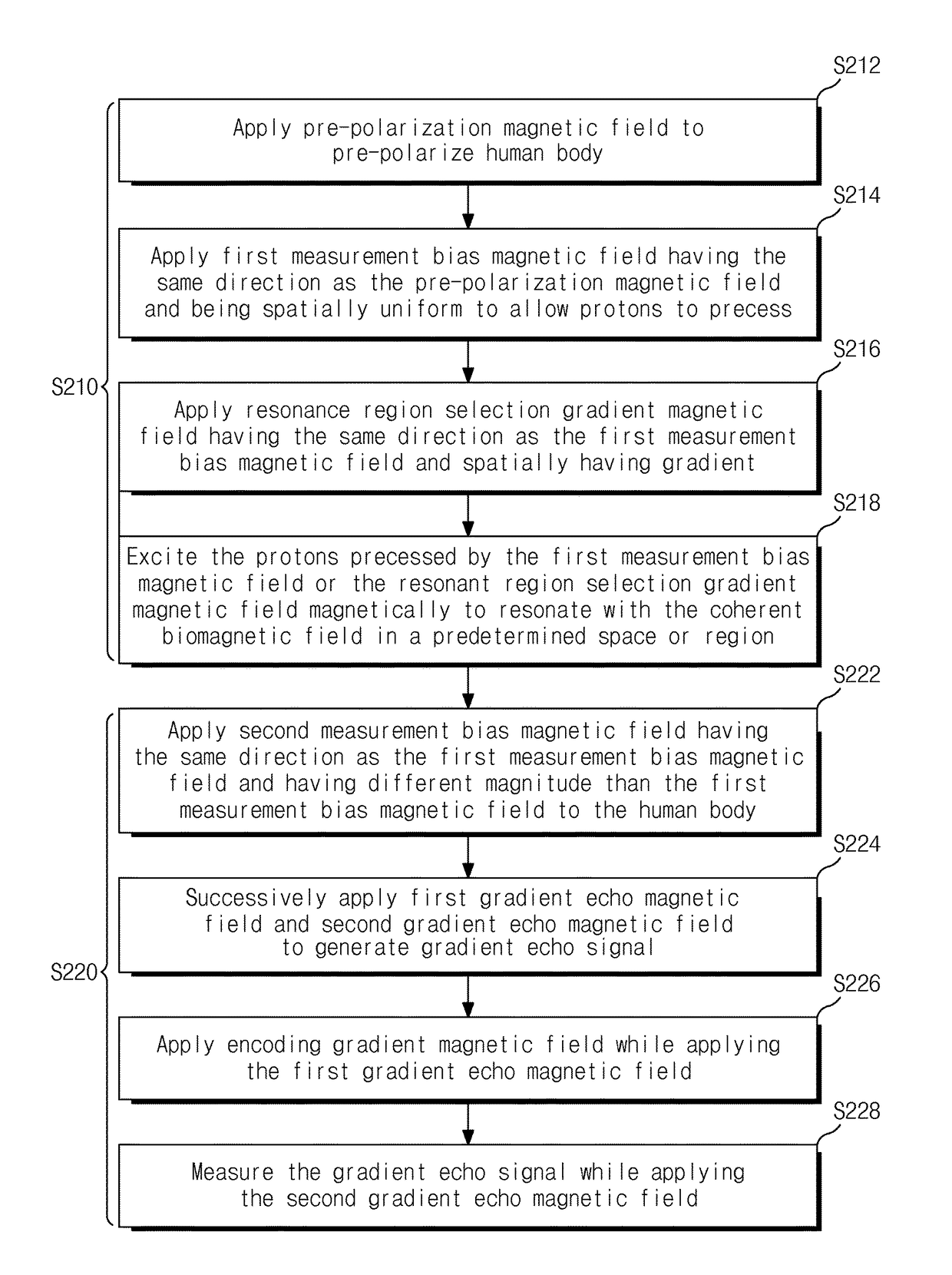 Biomagnetic resonance device and measuring method therefor