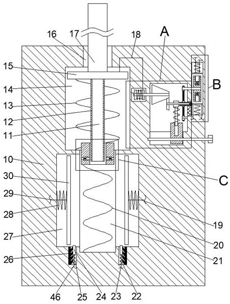 Damping device capable of automatically adjusting damping stroke according to vibration intensity