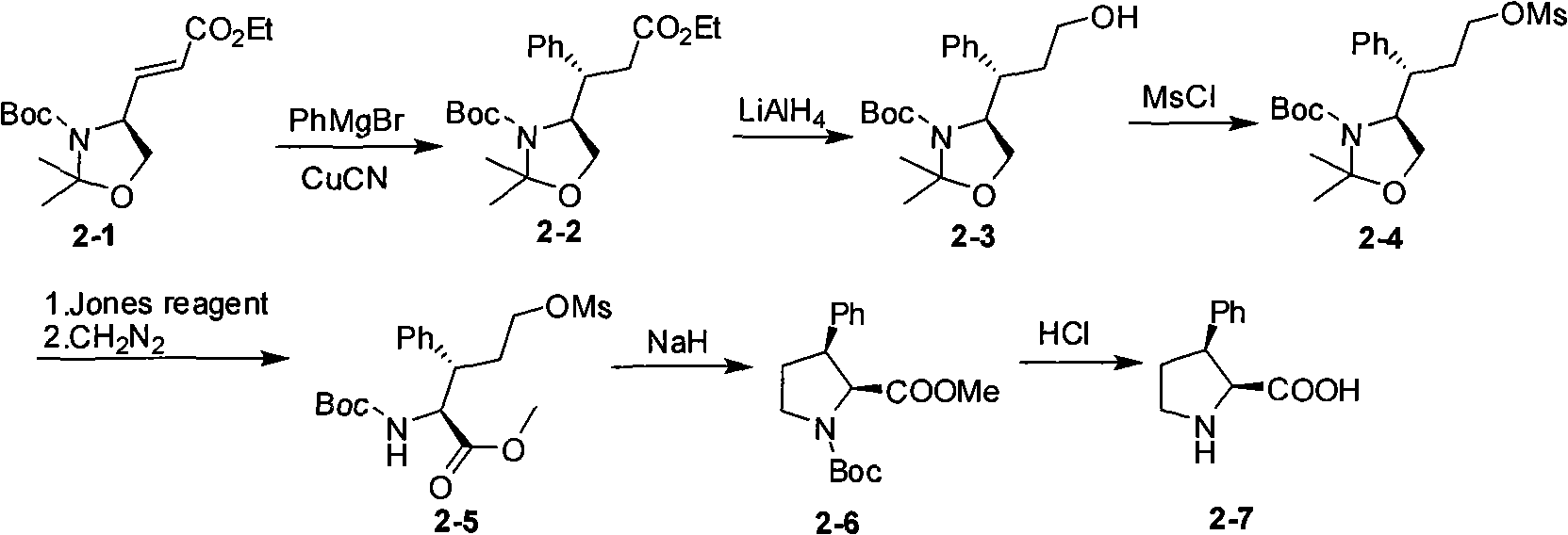 Synthesis method of cis 3-phenyl substituted s-proline derivative