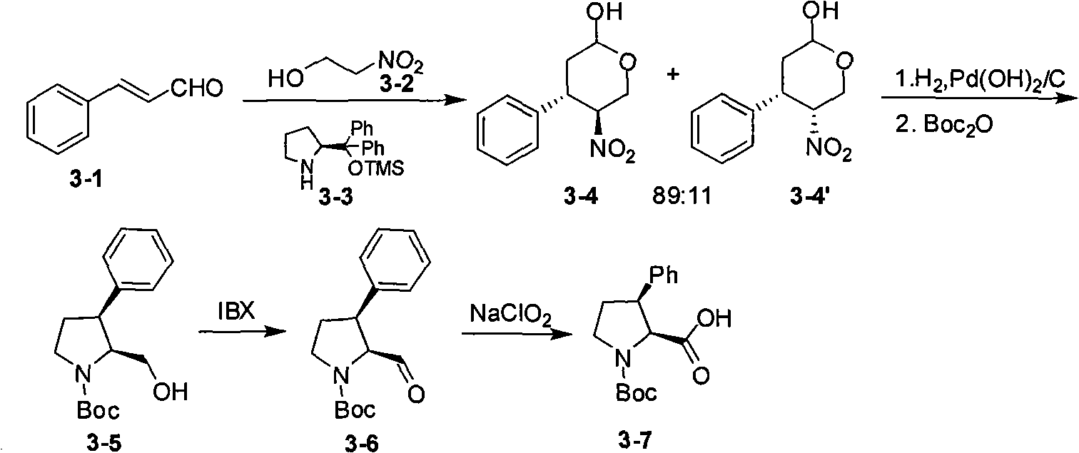 Synthesis method of cis 3-phenyl substituted s-proline derivative